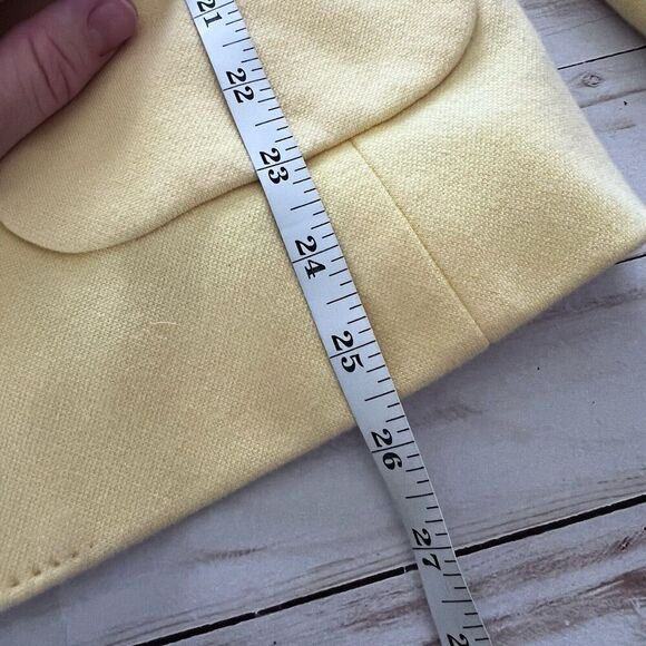 Talbots Butter Yellow Aberdeen Blazer Cotton Blend Size 14P - Picture 11 of 13
